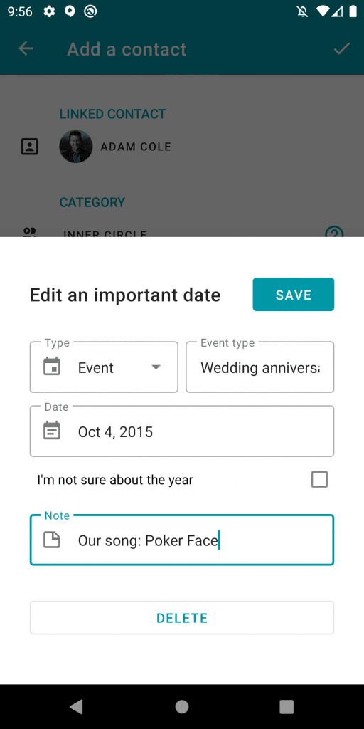 Adding other event reminders